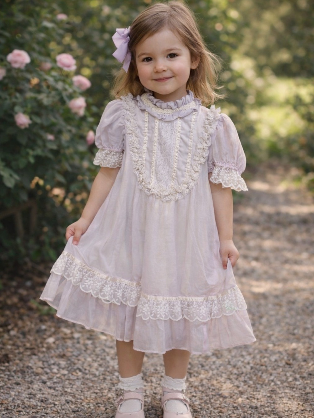 Vintage Jessica McClintock Gunne Sax Lavender Girl’s dress Size 5 (1980’s)